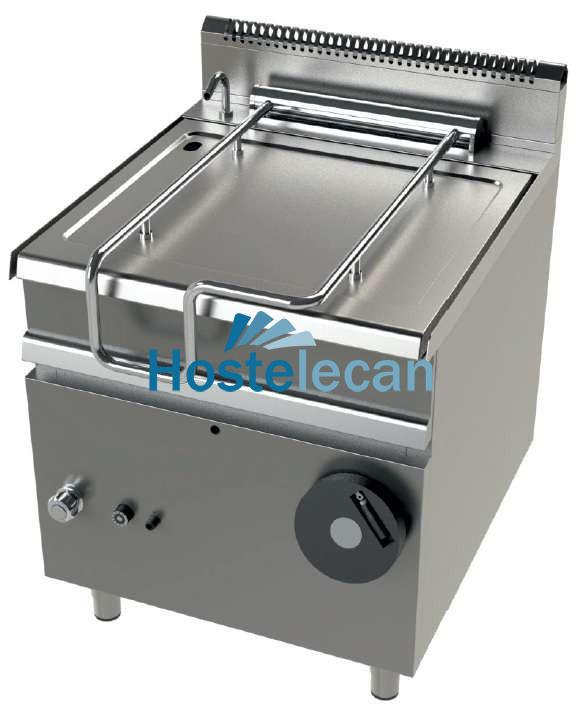 Sartén basculante a gas 80 litros 22Kw fondo cuba en acero suave Serie 900 JUNEX con medidas 800x900x900h mm FD9C080F