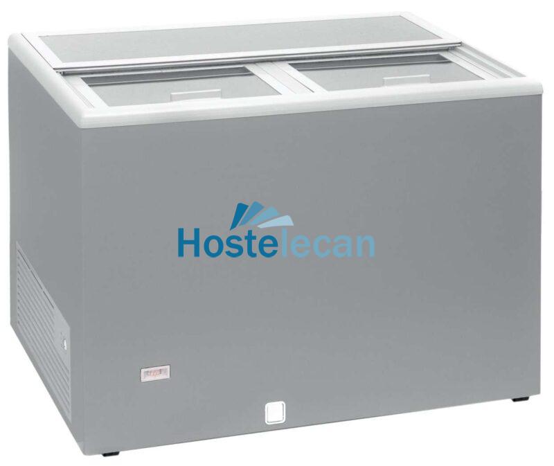Enfriador de Botellas 300 litros Puertas Inox  de 1060 x670 x880h mm con ruedas AVEIRO AGF300 (COLOR GRIS)