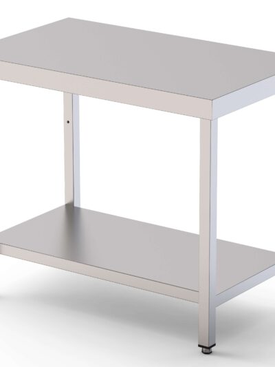 Mesa de Trabajo Acero inoxidable Central Con 1 Estante 2400x500x850h mm WTC150240S1