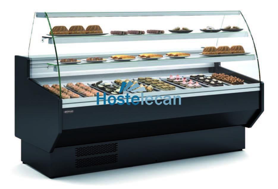 Vitrina Refrigerada Cristal Curvo pastelería  Fondo 900  dim.1055x940x1235h mm Línea Córdoba VEPD-9-10-C