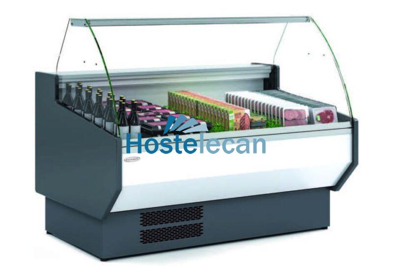 Vitrina Refrigerada Cristal Curvo Fondo 1100 dim.1305x1100x1235h mm Línea Córdoba  VED-10-13-C-TF