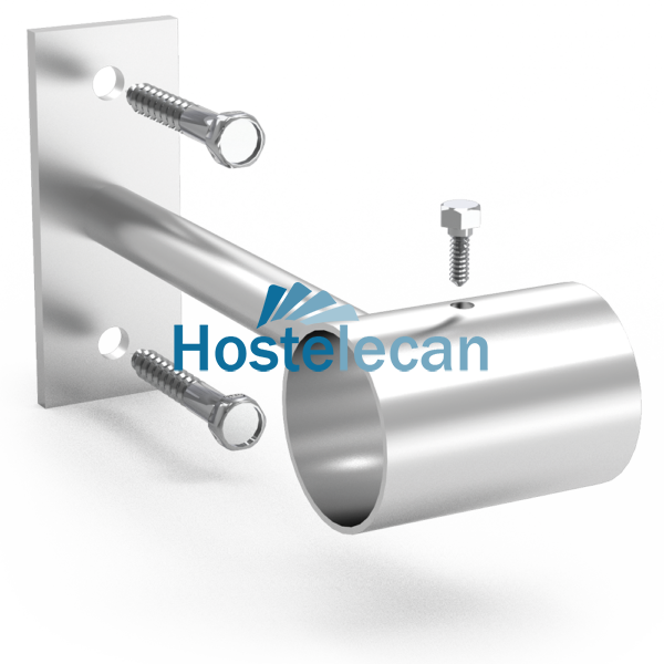 Soporte recto para tubo 100x30 mm.