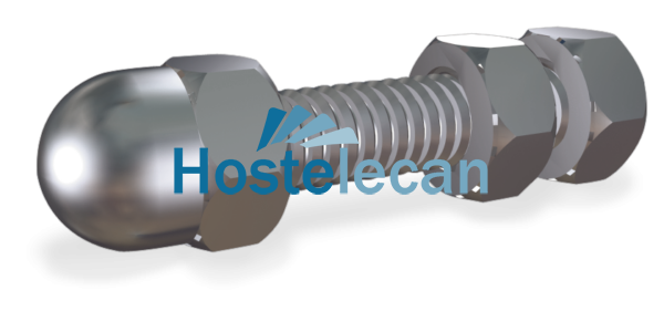 Tornillo pasante con tuerca y contratuerca, rosca