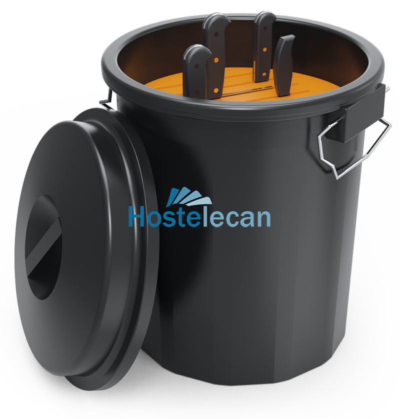 Contenedor redondo para transporte cuchillos ø455×600 mm.