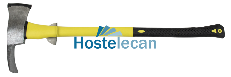 Hacha bombero con mango de fibra de 900x370x51 mm. con soporte