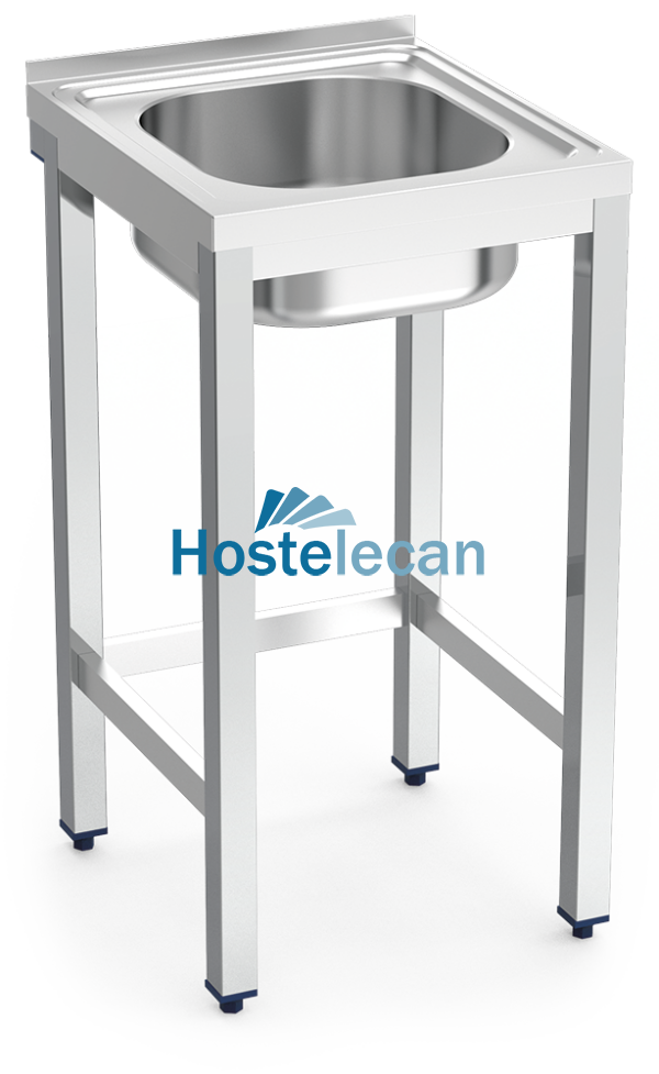 Fregadero con soporte 1C 450x450x850 mm.