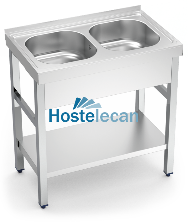 Fregadero c/soporte c/entre.2C 800x500x850 mm.