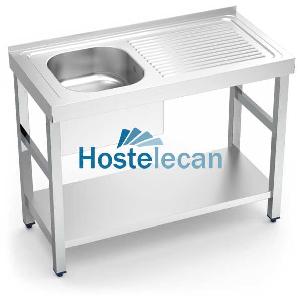 Fregadero c/soporte c/entre.1C,ED 800x500x850 mm.