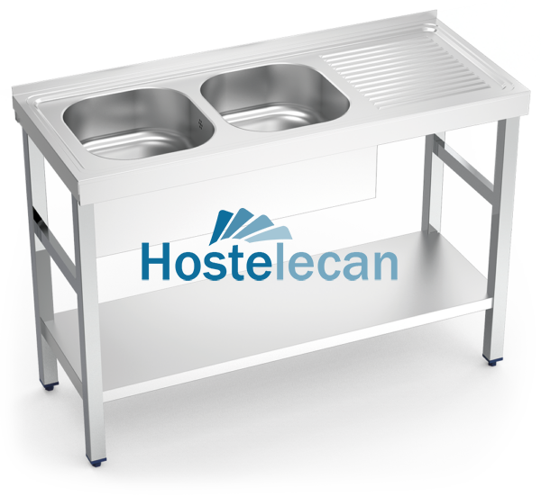 Fregadero c/soporte c/entre.2C,ED 1200x500x850 mm.