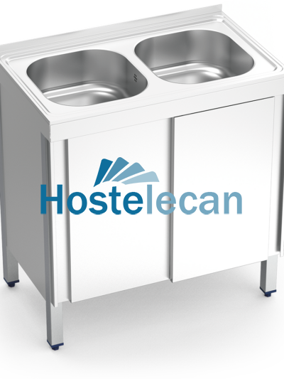 Fregadero c/ptas.correderas 2C 800x500x850 mm.