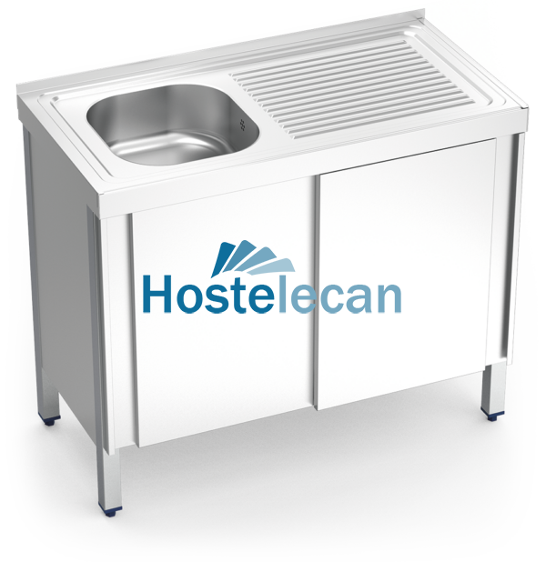 Fregadero c/ptas.correderas 1C,ED 1000x500x850 mm.