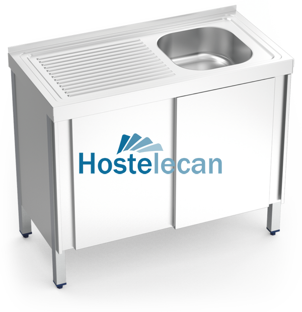 Fregadero c/ptas.correderas 1C,EI 800x500x850 mm.