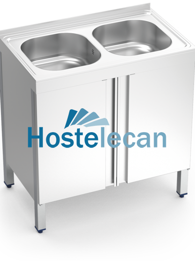 Fregadero c/ptas.abatibles 2C 800x500x850 mm.