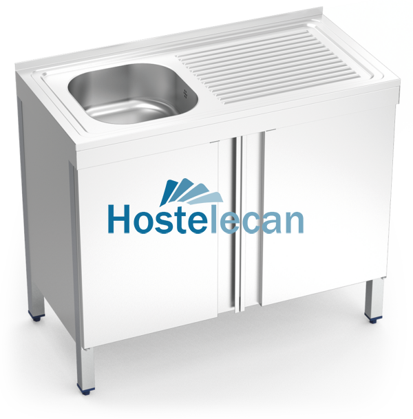 Fregadero c/ptas.abatibles 1C,ED 1000x500x850 mm.