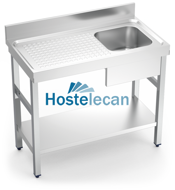 Fregadero c/soporte c/entre.1C,EI 1000x550x850 mm.