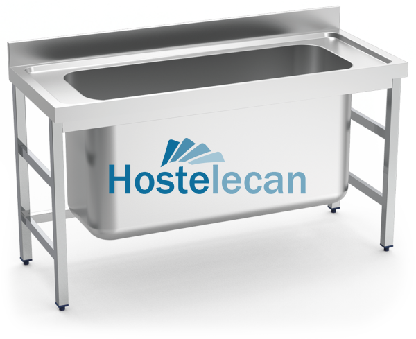Fregadero gran capacidad 1 cubeta 1500x700x850 mm.