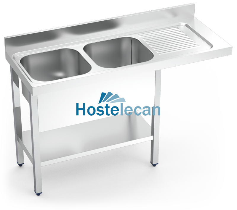 P054222.png Fregadero inox para lavaplatos con 2 cubbetas y escurridor derecha