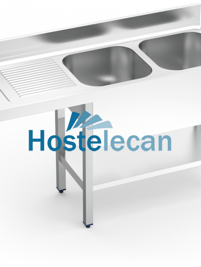 Fregadero para lavavasos 2C,EI 1400x550x850 mm.