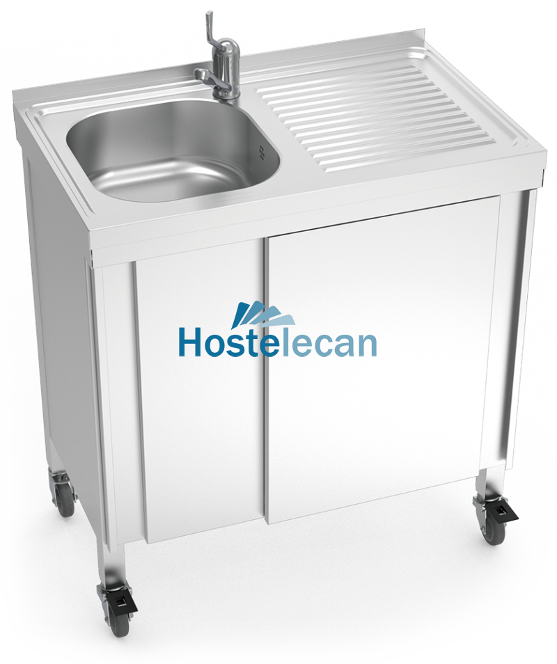 Fregadero portátil automático agua fría y caliente 800x500x865 mm