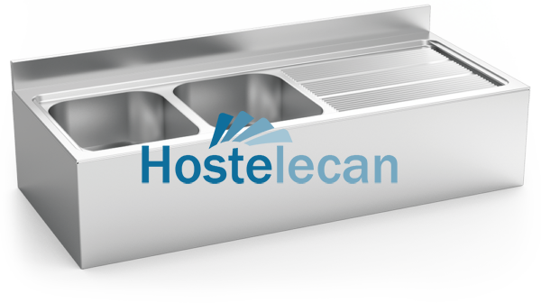 Fregadero colg.c/faldón 2C,ED 1400x600x250 mm.