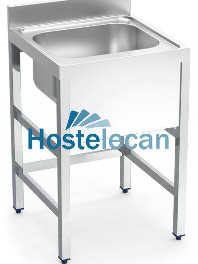Fregadero con soporte 1C 700x600x850 mm.