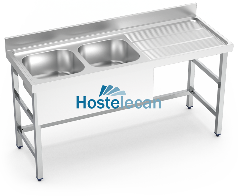 Fregadero con soporte 2C,ED 1400x600x850 mm.