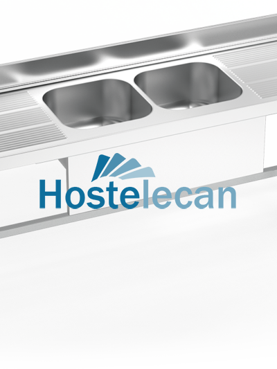 Fregadero con soporte 2C,2E 2000x600x850 mm.