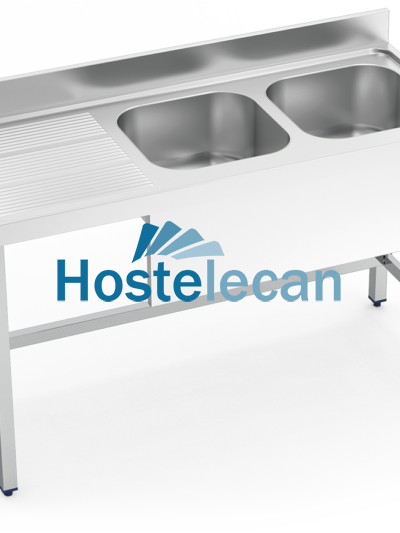 Fregadero con soporte 2C,EI 1400x600x850 mm.