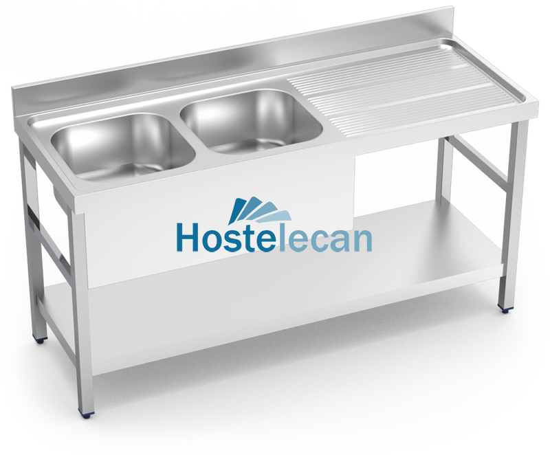 Fregadero c/soporte c/entre.2C,ED 2000x600x850 mm.