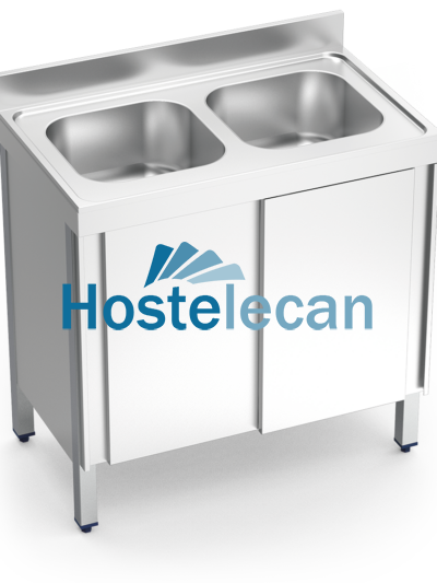 Fregadero c/ptas.correderas 2C 1200x600x850 mm.
