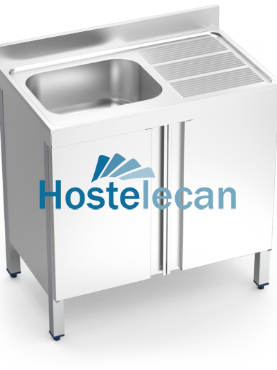 Fregadero c/ptas.abatibles 1C,ED 1200x600x850 mm.