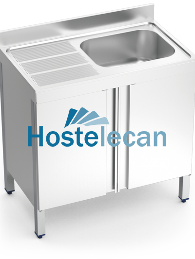 Fregadero c/ptas.abatibles 1C,EI 1400x600x850 mm.