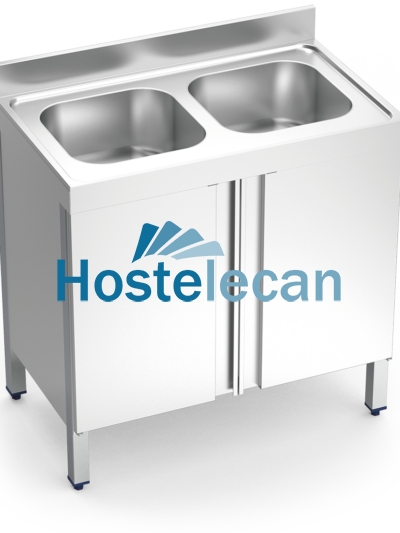Fregadero c/ptas.abatibles 2C 1200x600x850 mm.