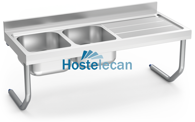 Fregadero colg.c/palomillas 2C,ED 1400x700x250 mm.