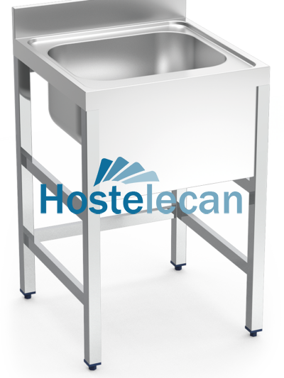 Fregadero con soporte 1C 700x700x850 mm.