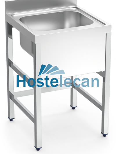 Fregadero con soporte 1C 800x700x850 mm.