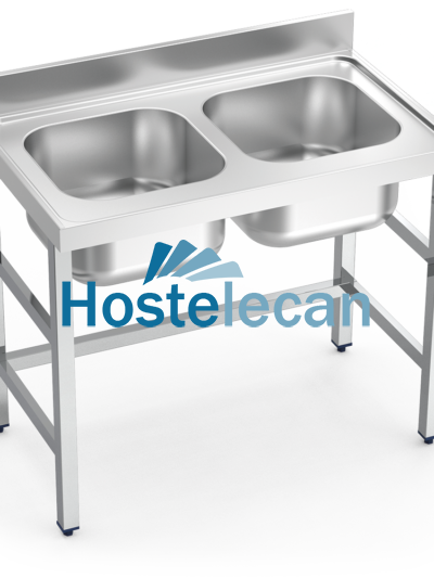 Fregadero con soporte 2C 1000x700x850 mm.