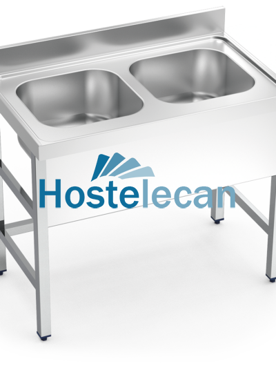 Fregadero con soporte 2C 1200x700x850 mm.