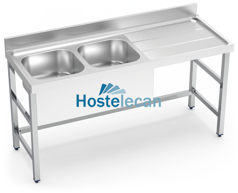 Fregadero con soporte 2C,ED 2000x700x850 mm.