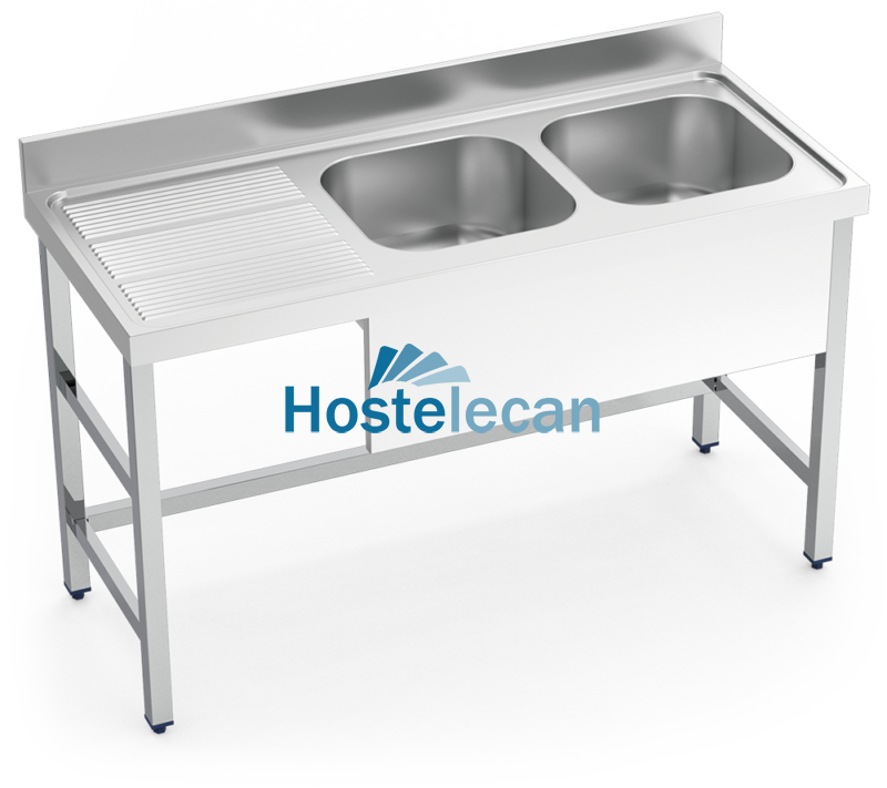 P056048.png Fregadero con soporte 2C,EI 1400x700x850 mm.