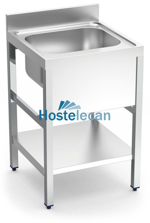 Fregadero c/soporte c/entre.1C 700x700x850 mm.