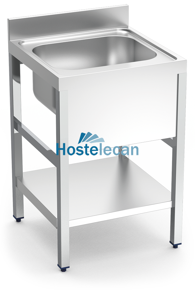 Fregadero c/soporte c/entre.1C 700x700x850 mm.