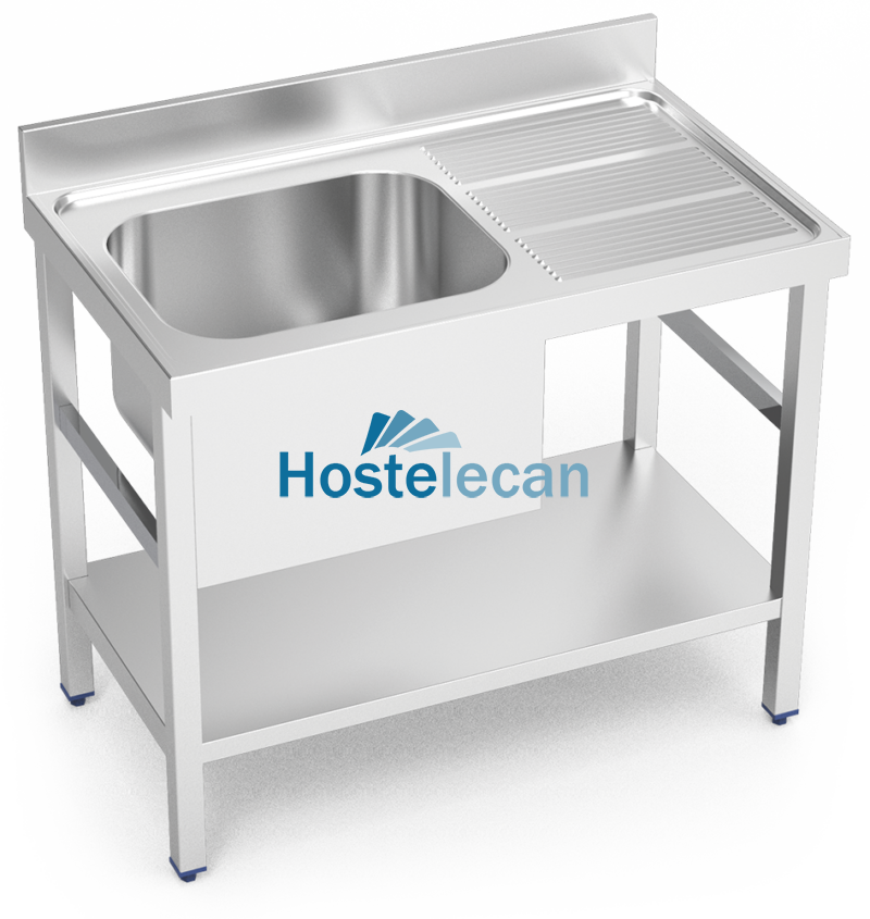 Fregadero c/soporte c/entre.1C,ED 1000x700x850 mm.