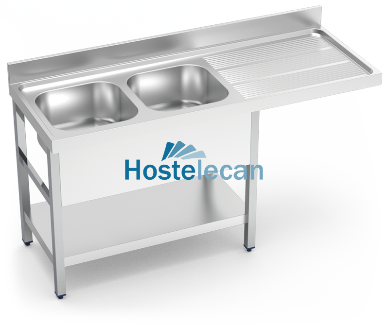 Fregadero c/soporte c/entre.2C,ED 1600x700x850 mm.