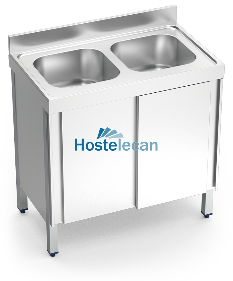 Fregadero c/ptas.correderas 2C 1000x700x850 mm.