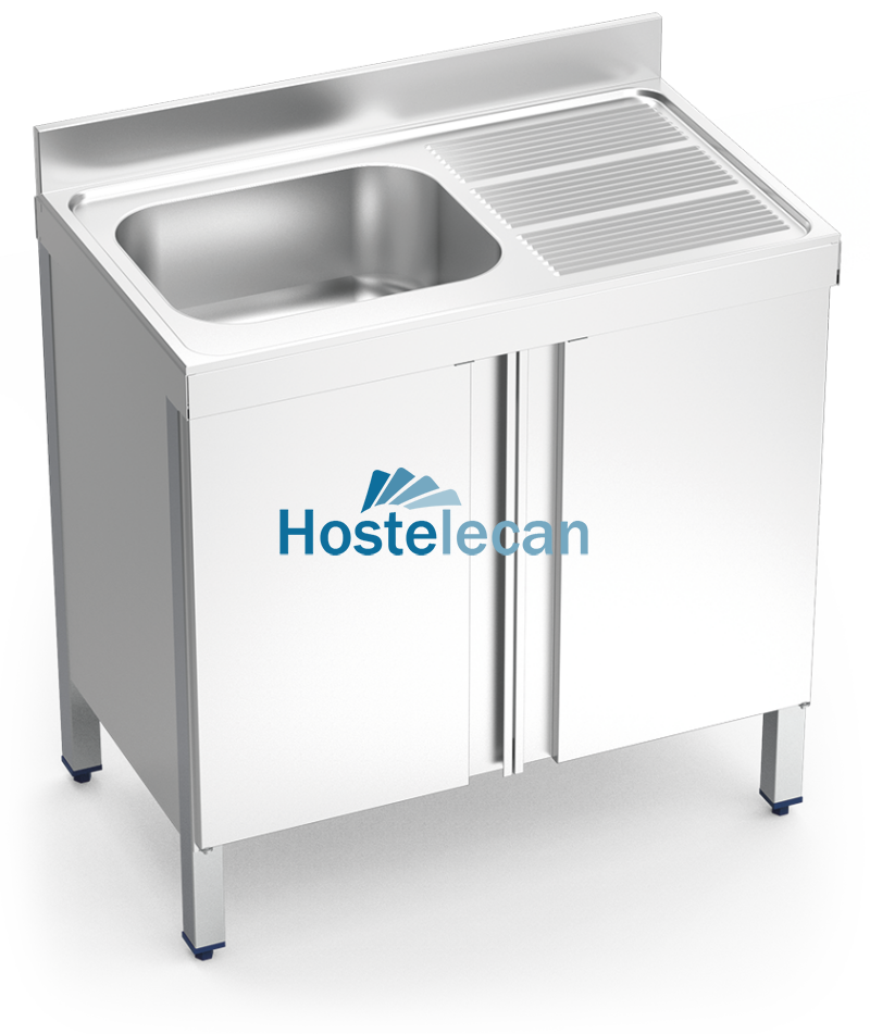 Fregadero c/ptas.abatibles 1C,ED 1000x700x850 mm.