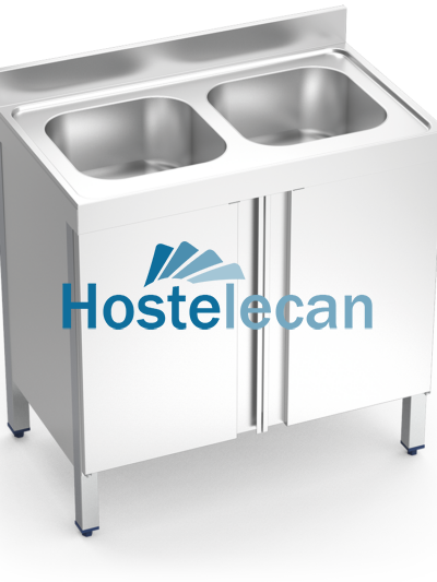 Fregadero c/ptas.abatibles 2C 1000x700x850 mm.