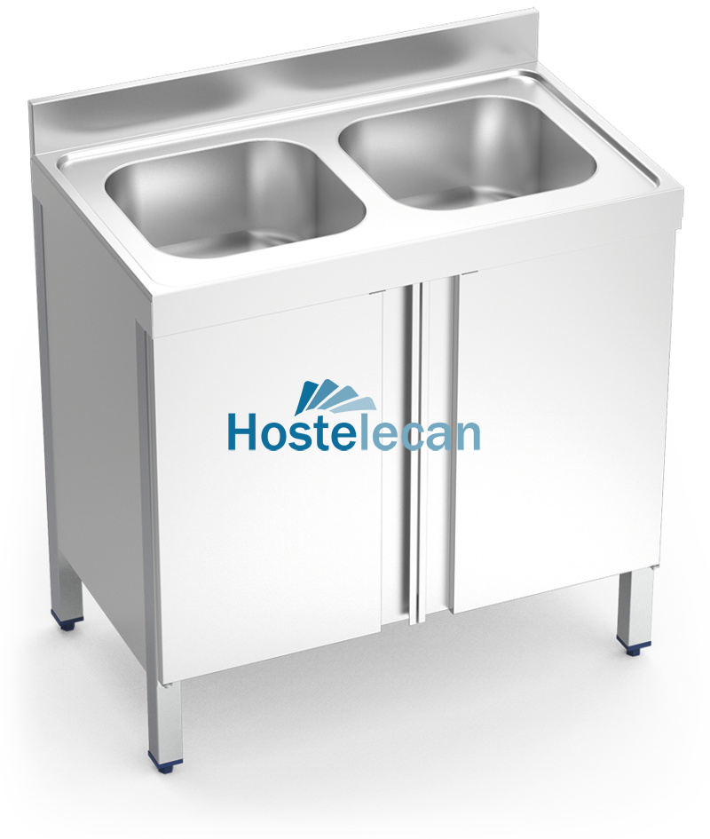 Fregadero c/ptas.abatibles 2C 1200x700x850 mm.