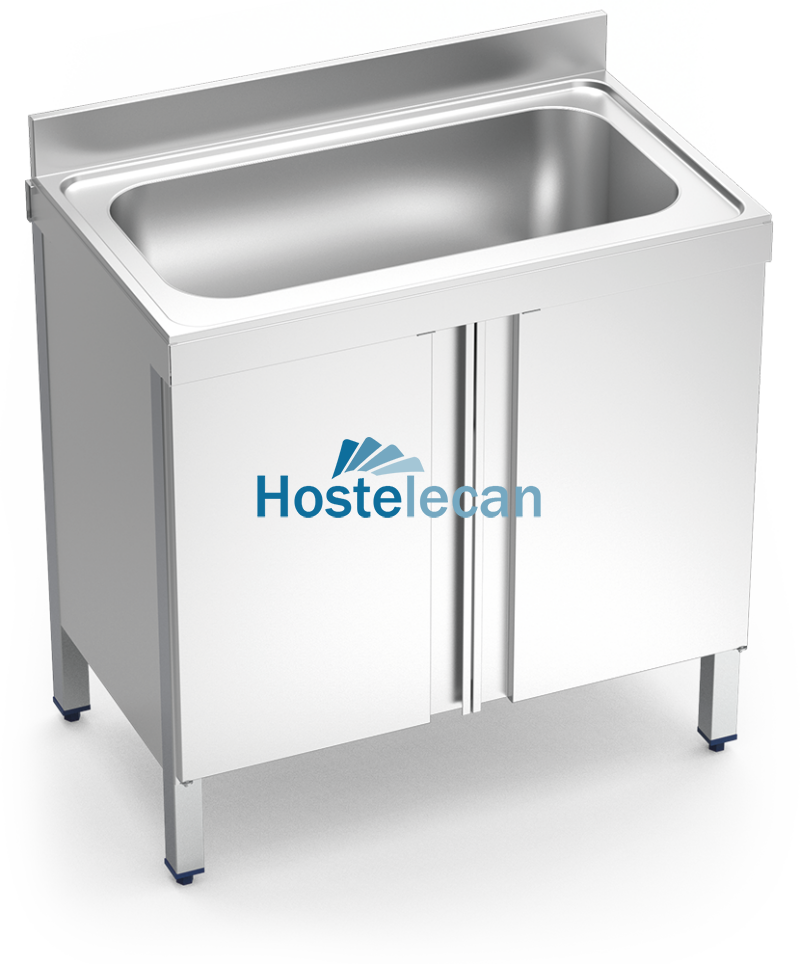 Fregadero c/ptas.abatibles 1C 1000x700x850 mm.