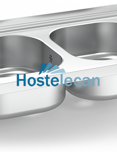 Fregadero colgante c/cartelas 2C 800x500x205 mm.